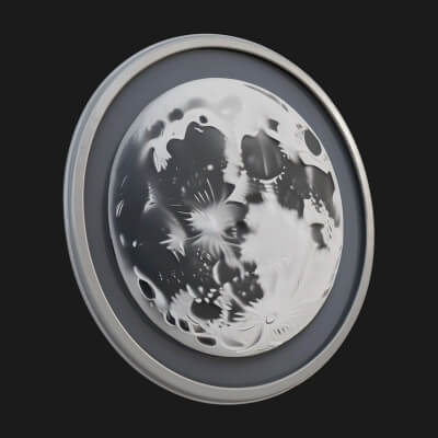Full Moon Crater Disc Plaque Design 1 3D Print Model