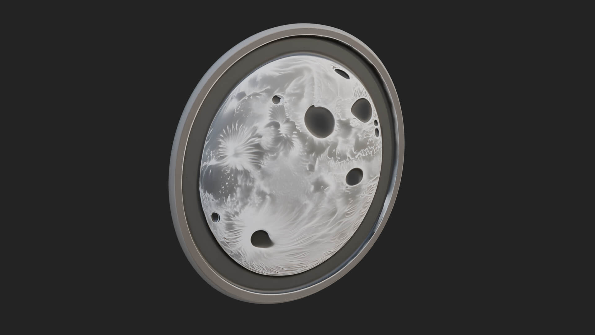 Full Moon Crater Disc Plaque Design 2 3D Print Model 3D Model