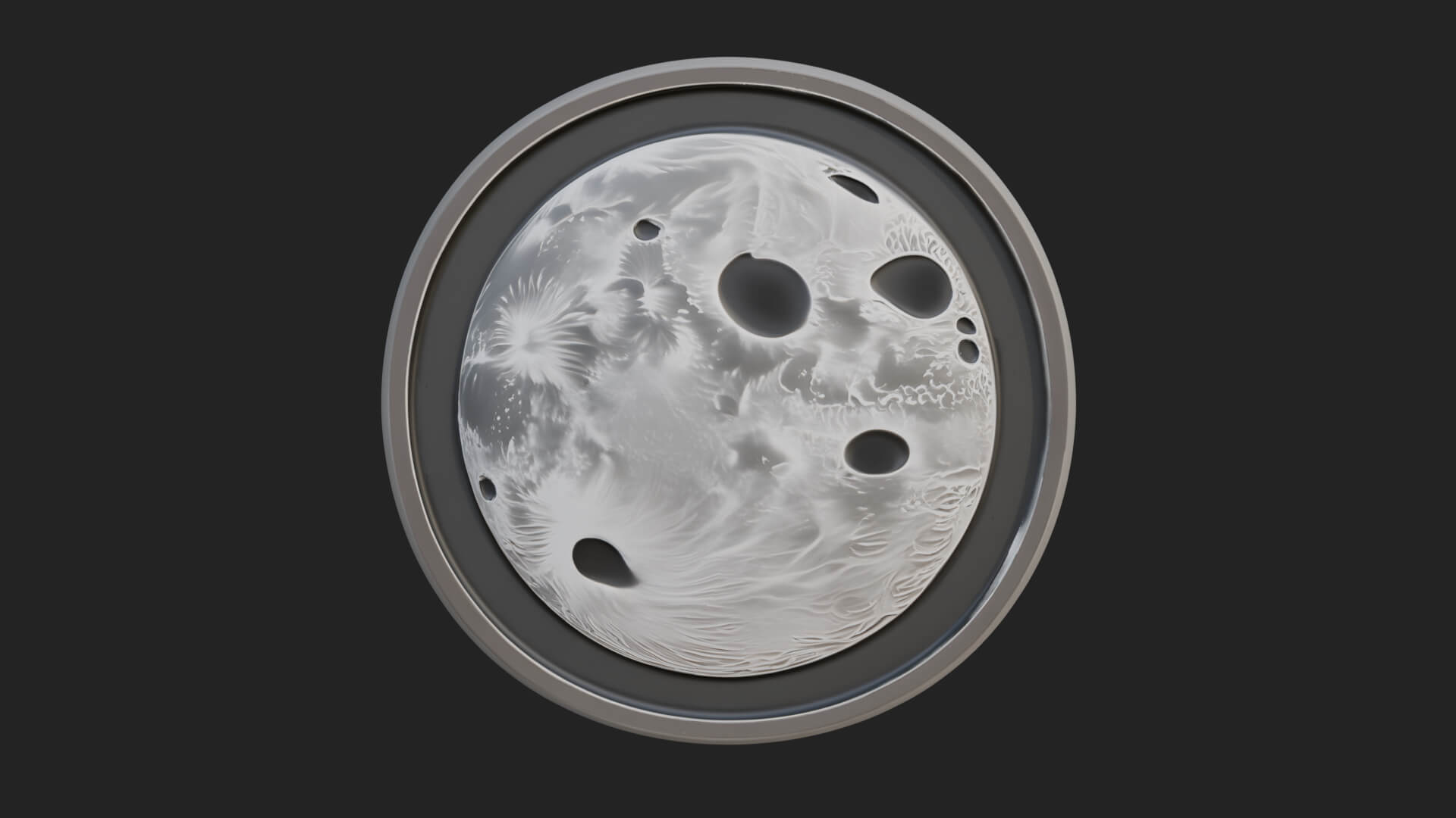 Full Moon Crater Disc Plaque Design 2 3D Print Model 3D Model