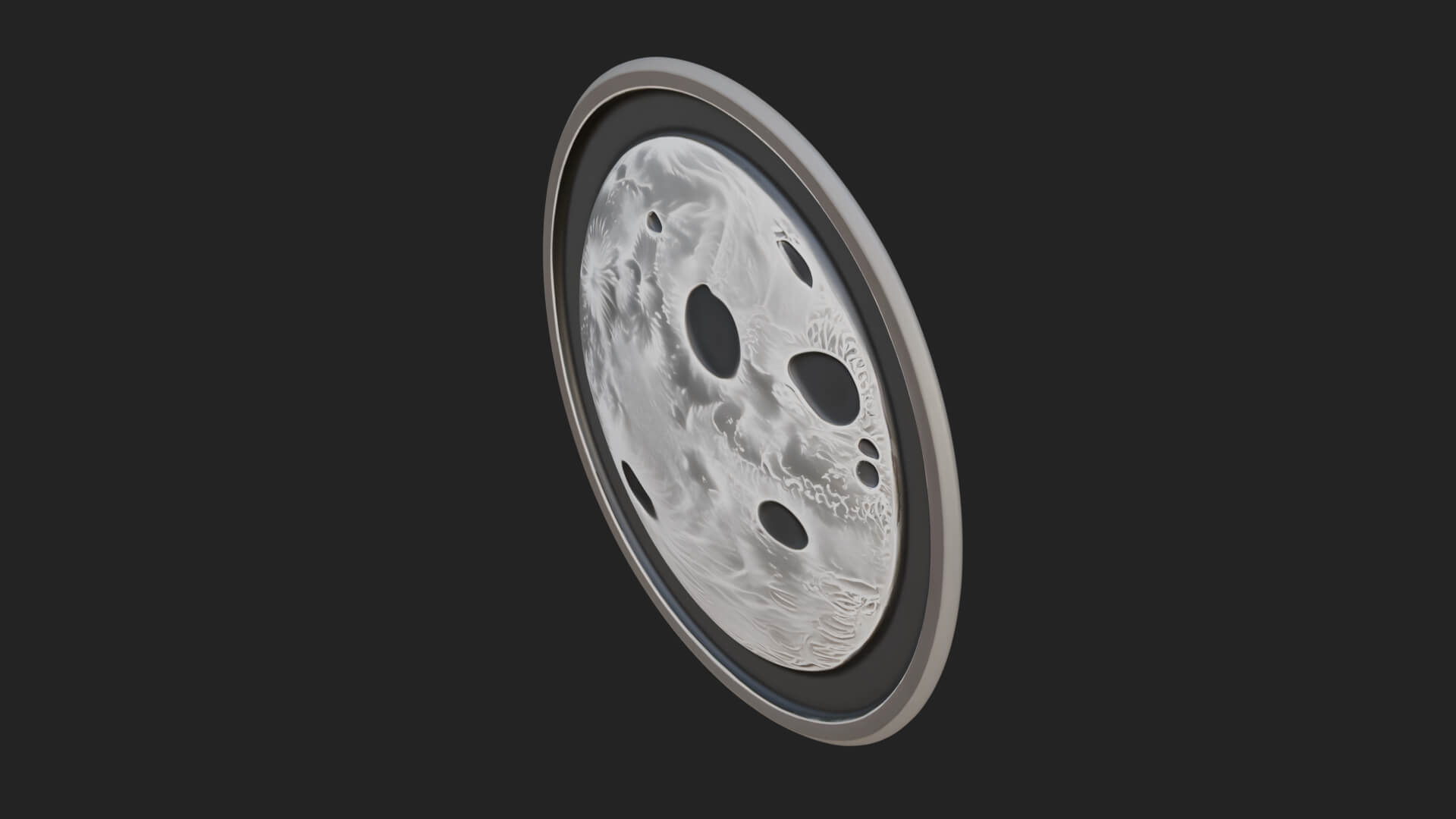 Full Moon Crater Disc Plaque Design 2 3D Print Model 3D Model