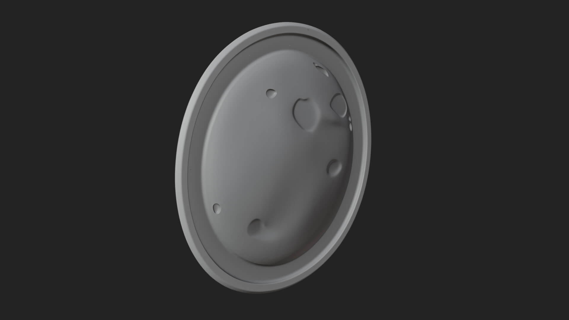 Full Moon Crater Disc Plaque Design 2 3D Print Model 3D Model