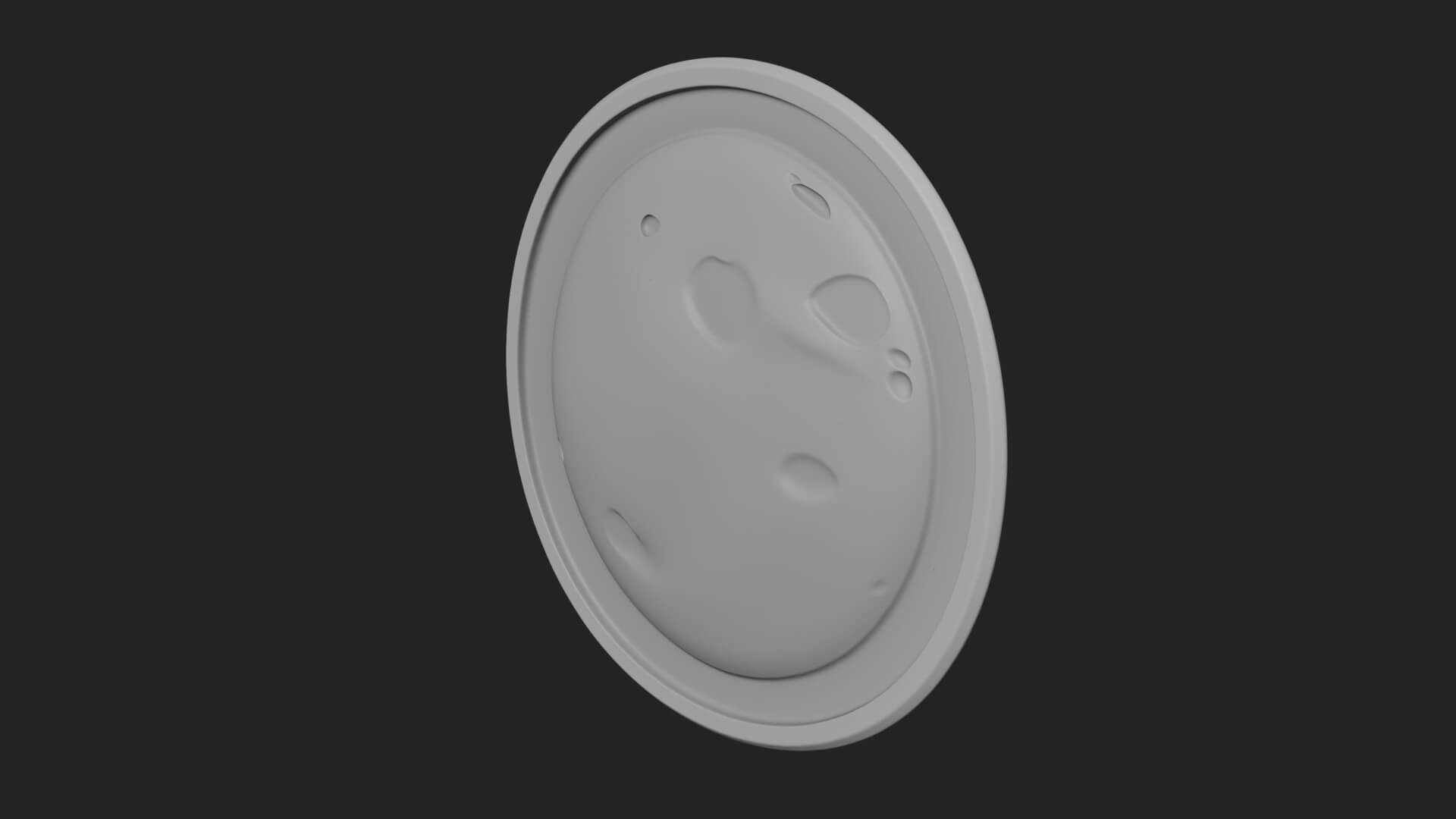 Full Moon Crater Disc Plaque Design 2 3D Print Model 3D Model