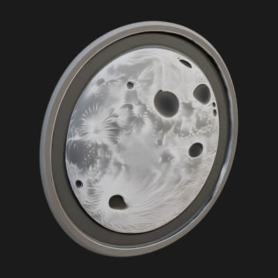 Full Moon Crater Disc Plaque Design 2 3D Print Model