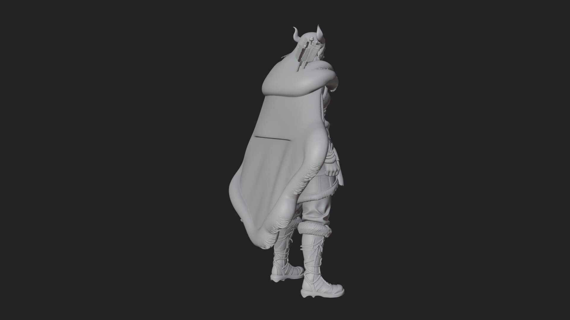 Fur Cloaked Archer Woman Statue Design 1 3D Print Model 3D Model