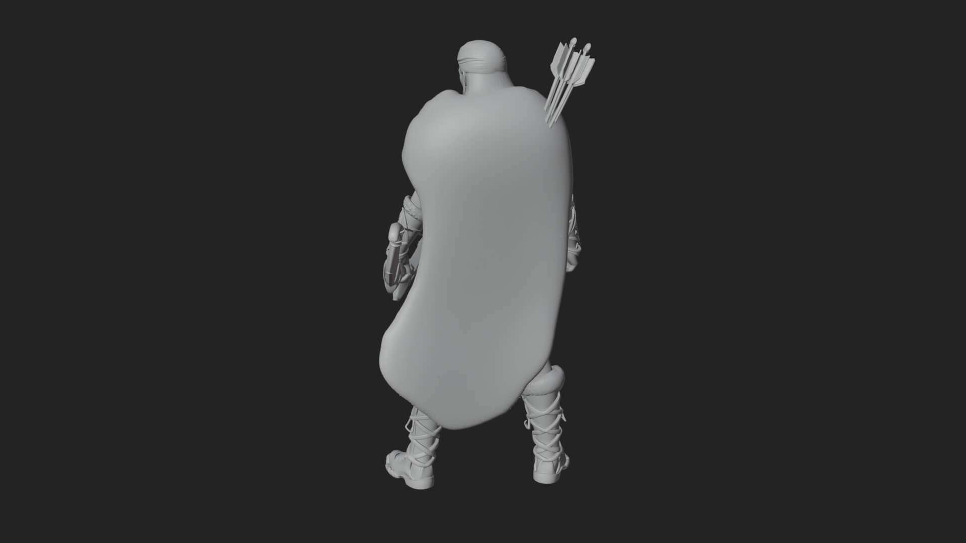 Fur Cloaked Archer Woman Statue Design 2 3D Print Model 3D Model