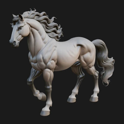 Galloping Horse Statue Design 1 3D Print Model
