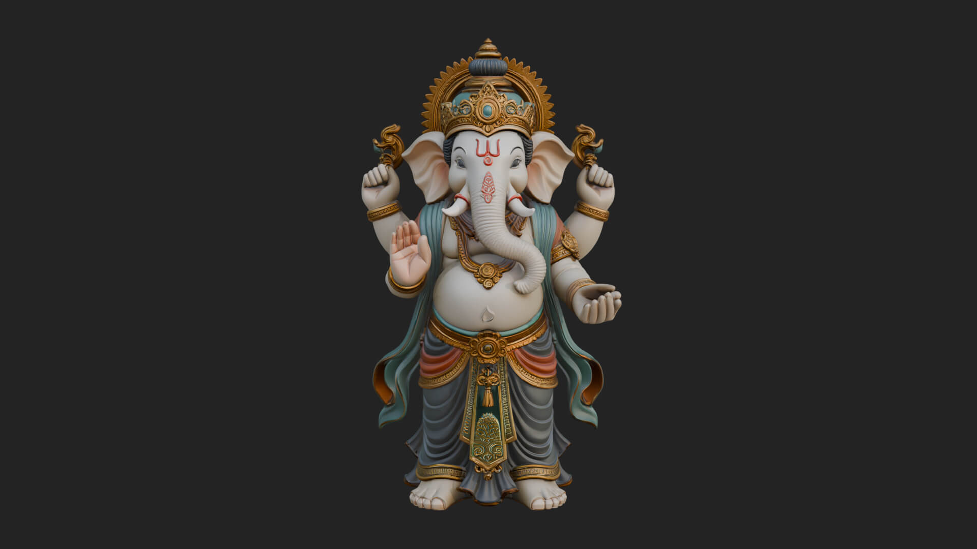 Ganesha Statue Design 10 3D Print Model 3D Model