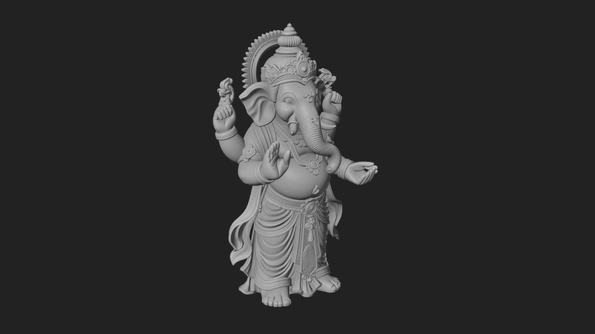 Ganesha Statue Design 10 3D Print Model 3D Model