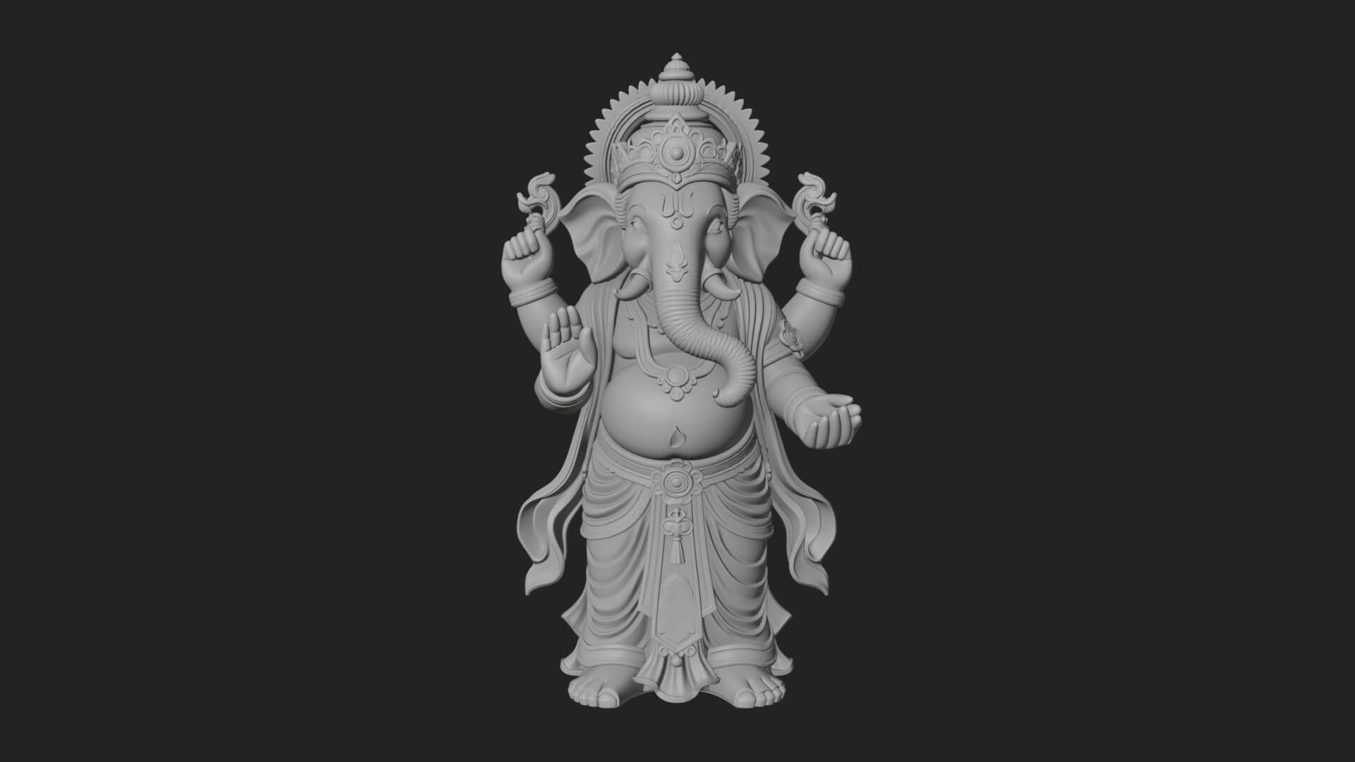 Ganesha Statue Design 10 3D Print Model 3D Model
