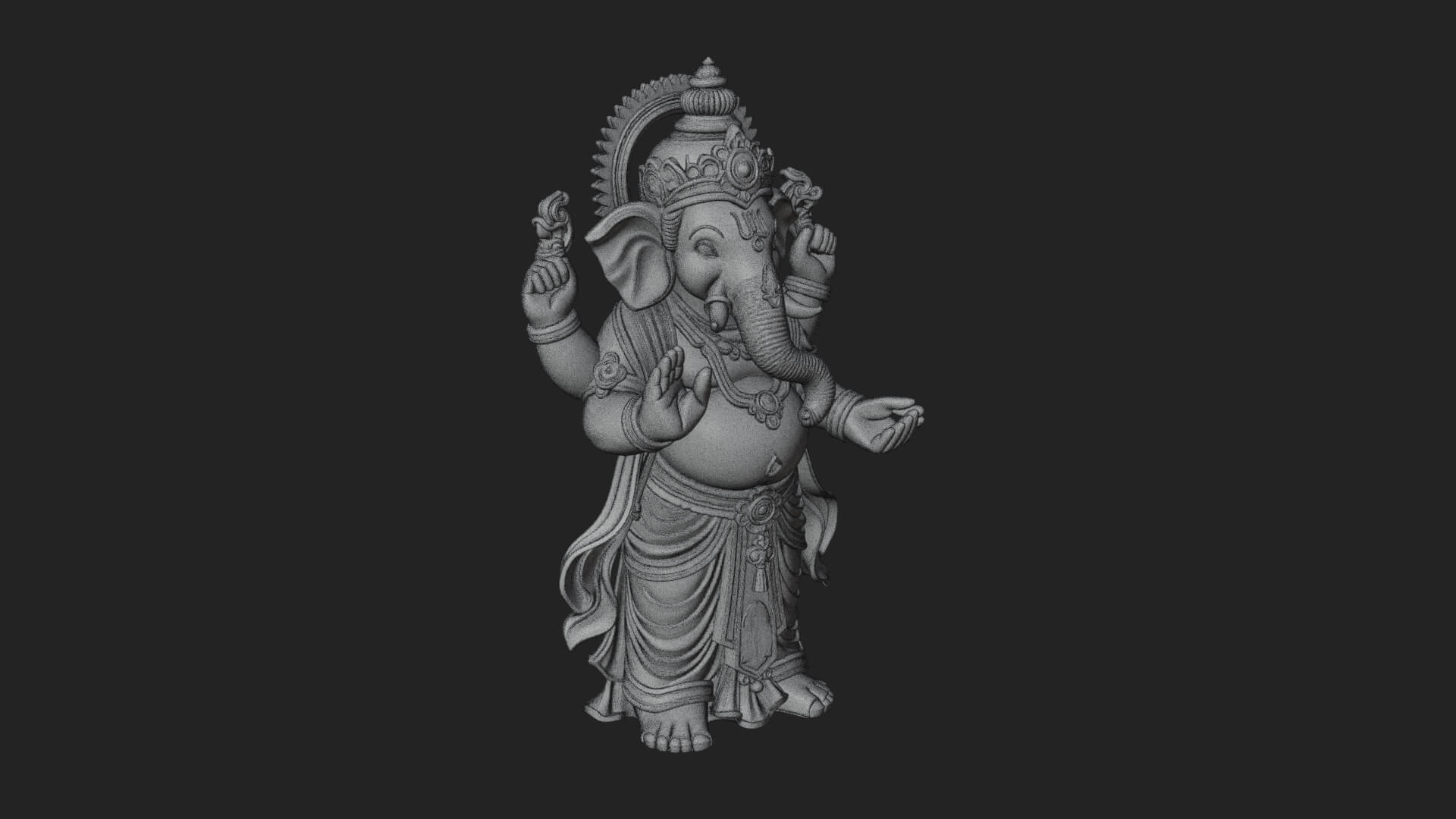 Ganesha Statue Design 10 3D Print Model 3D Model