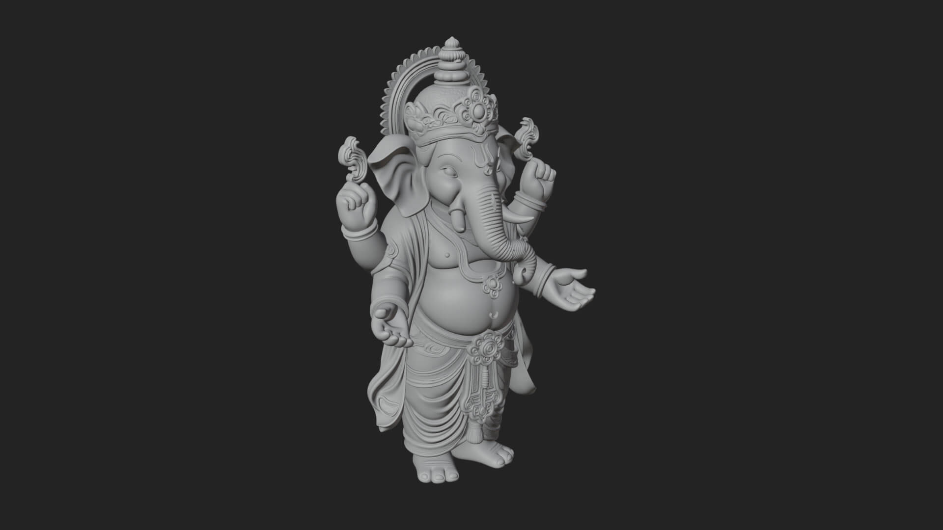 Ganesha Statue Design 11 3D Print Model 3D Model