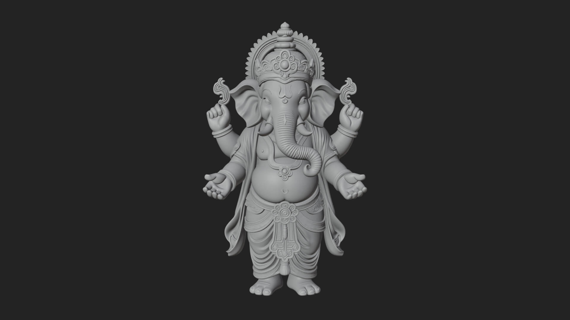 Ganesha Statue Design 11 3D Print Model 3D Model