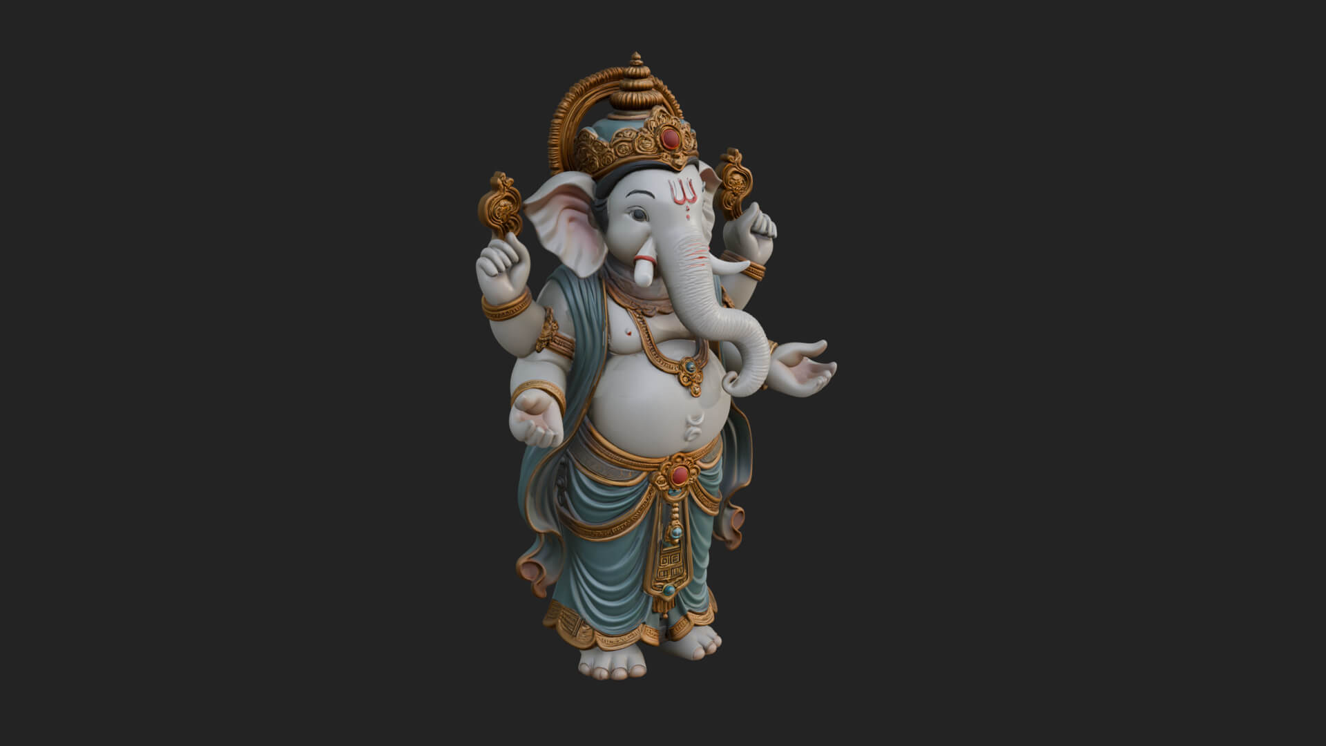 Ganesha Statue Design 12 3D Print Model 3D Model