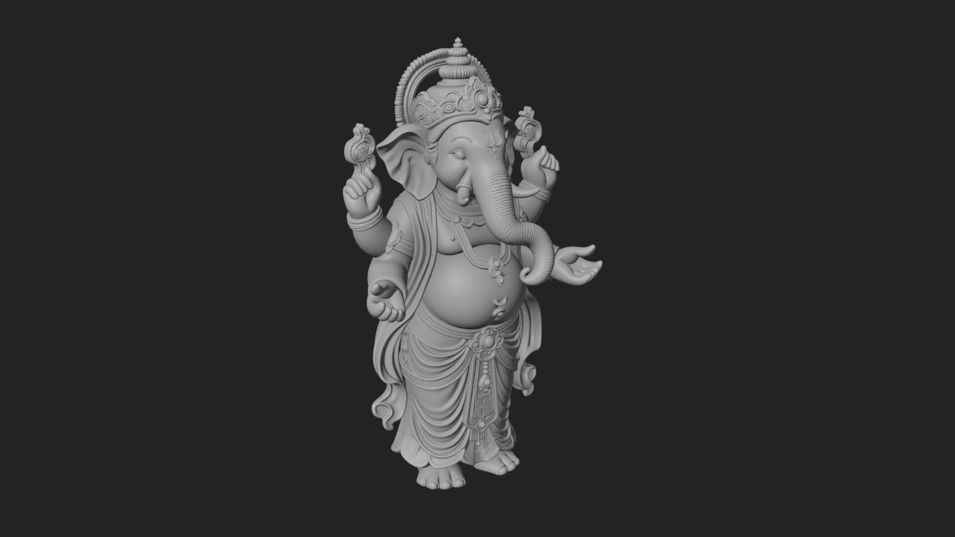 Ganesha Statue Design 12 3D Print Model 3D Model