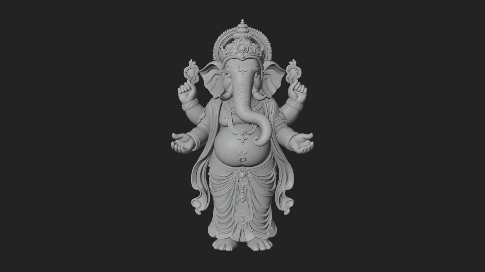 Ganesha Statue Design 12 3D Print Model 3D Model