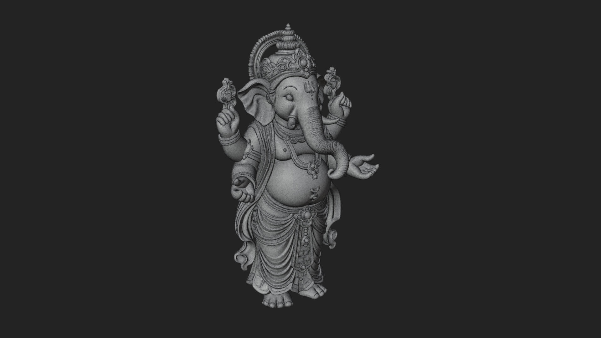 Ganesha Statue Design 12 3D Print Model 3D Model