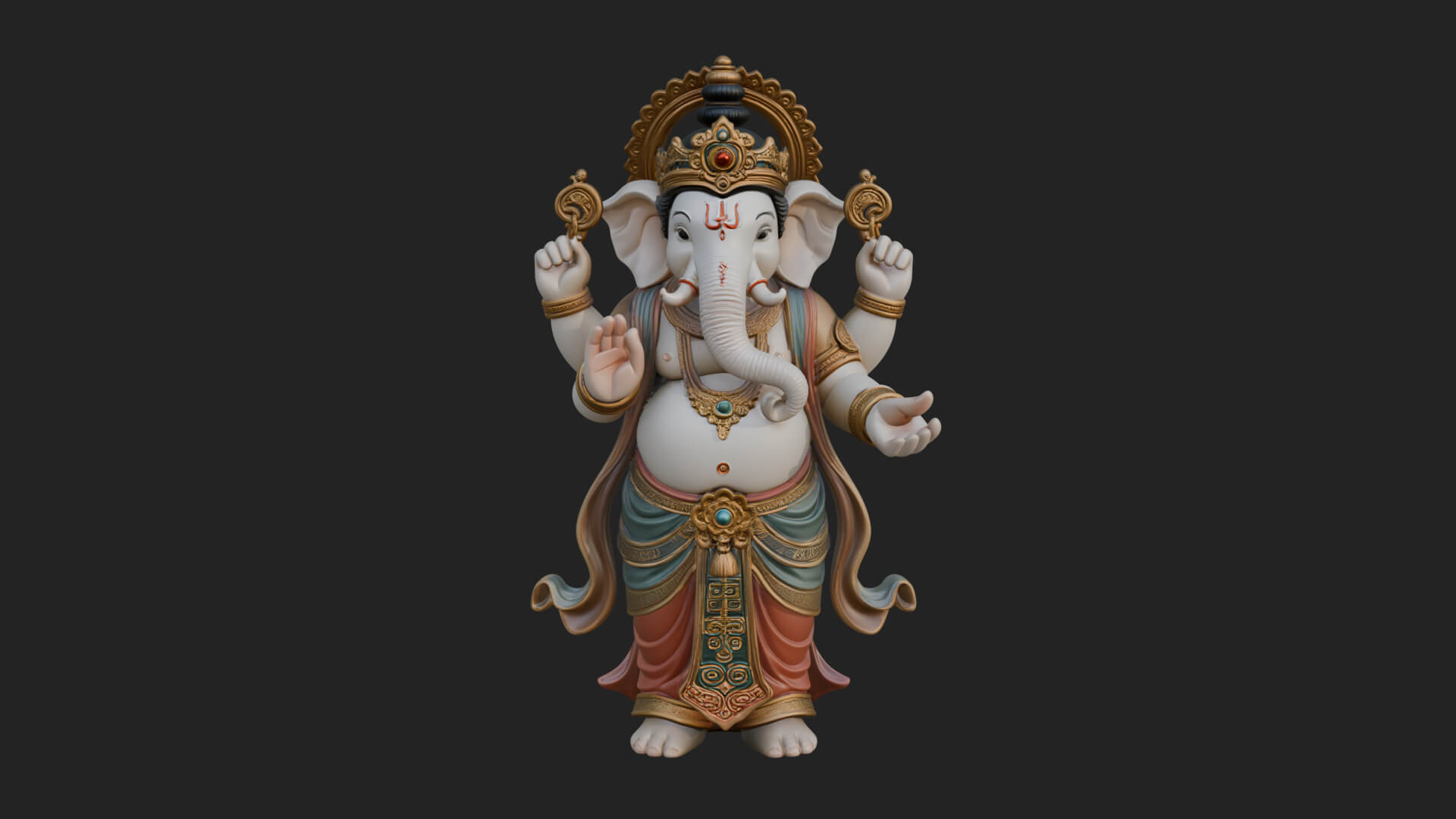 Ganesha Statue Design 13 3D Print Model 3D Model