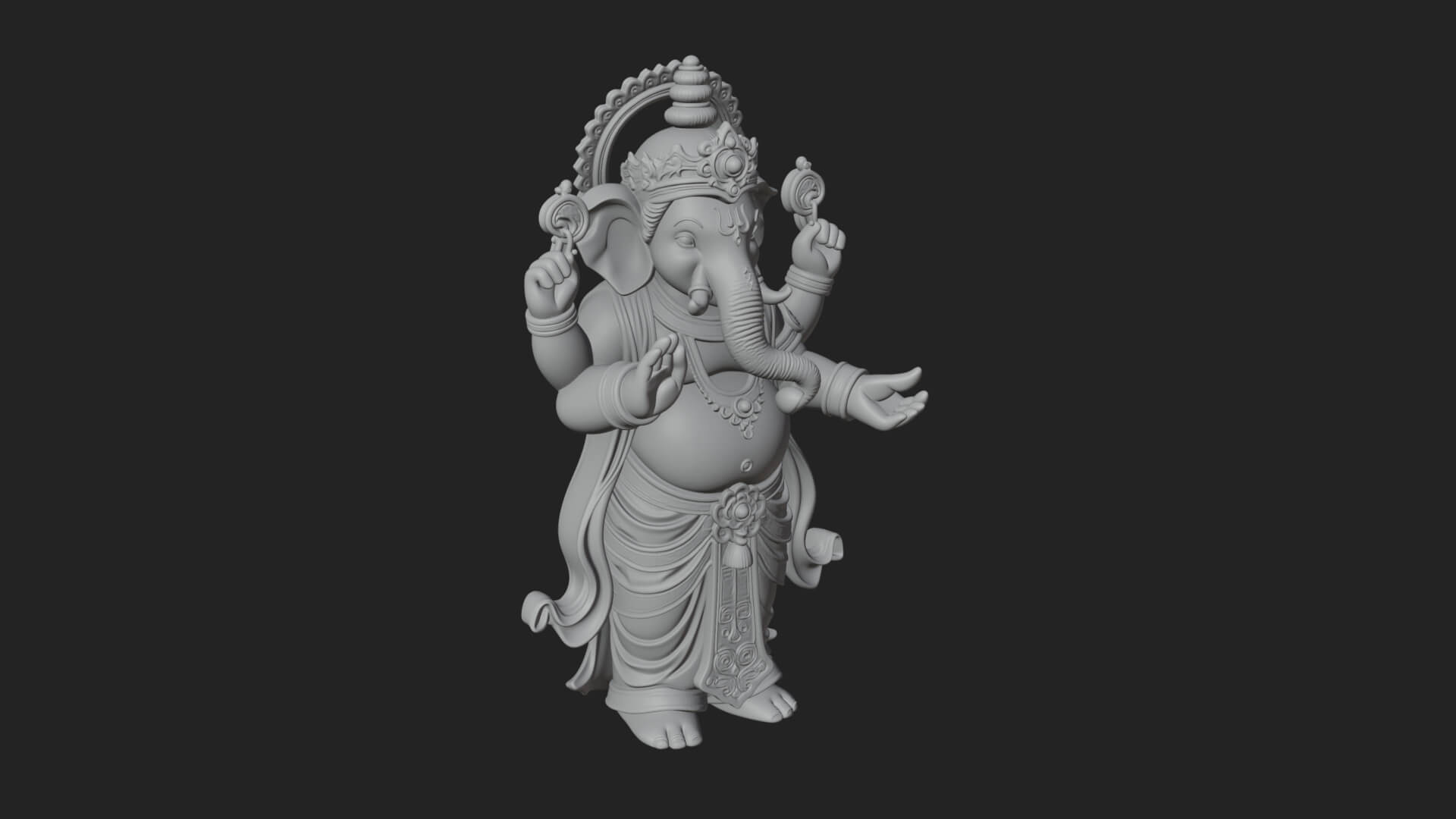 Ganesha Statue Design 13 3D Print Model 3D Model