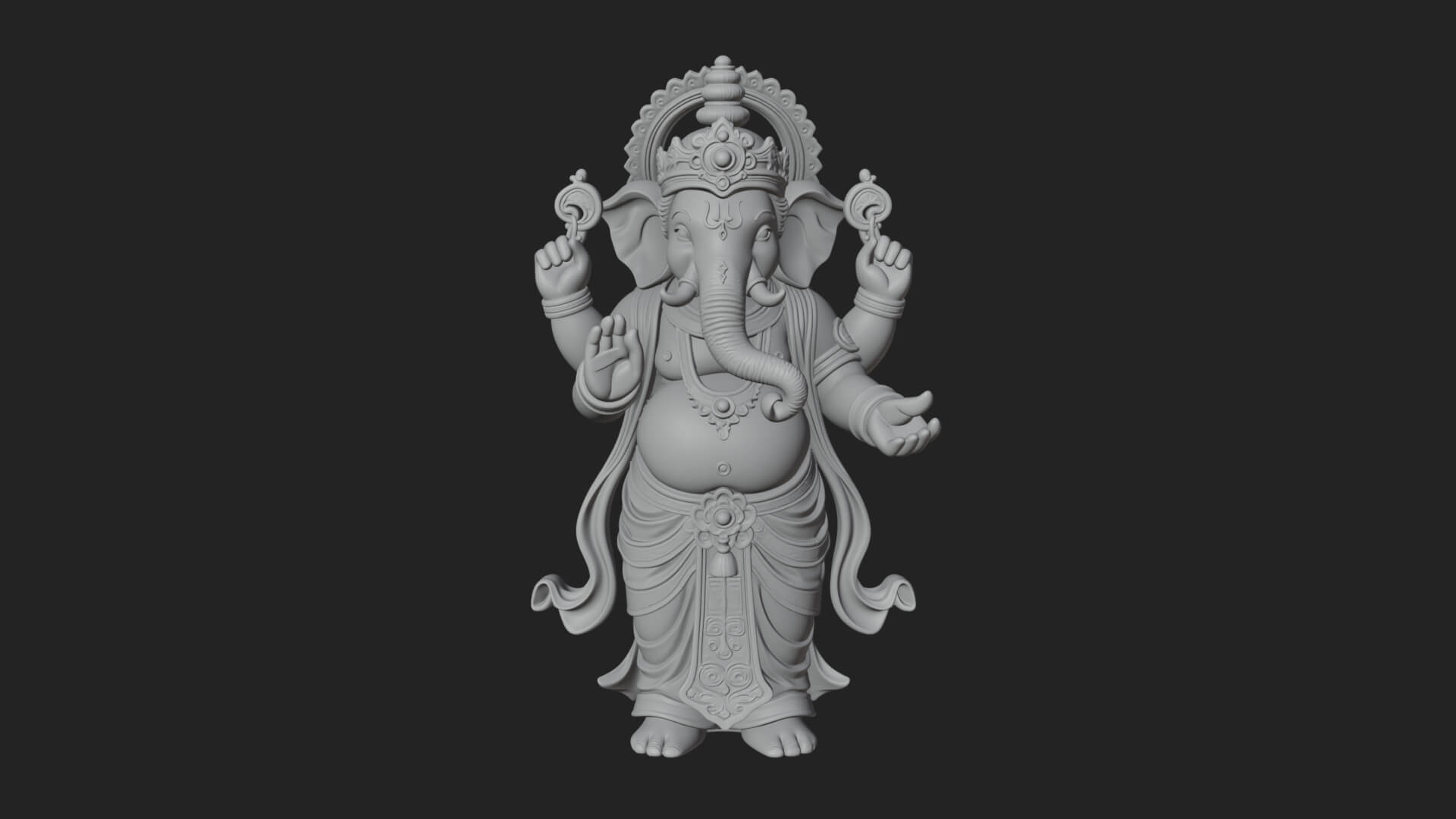 Ganesha Statue Design 13 3D Print Model 3D Model