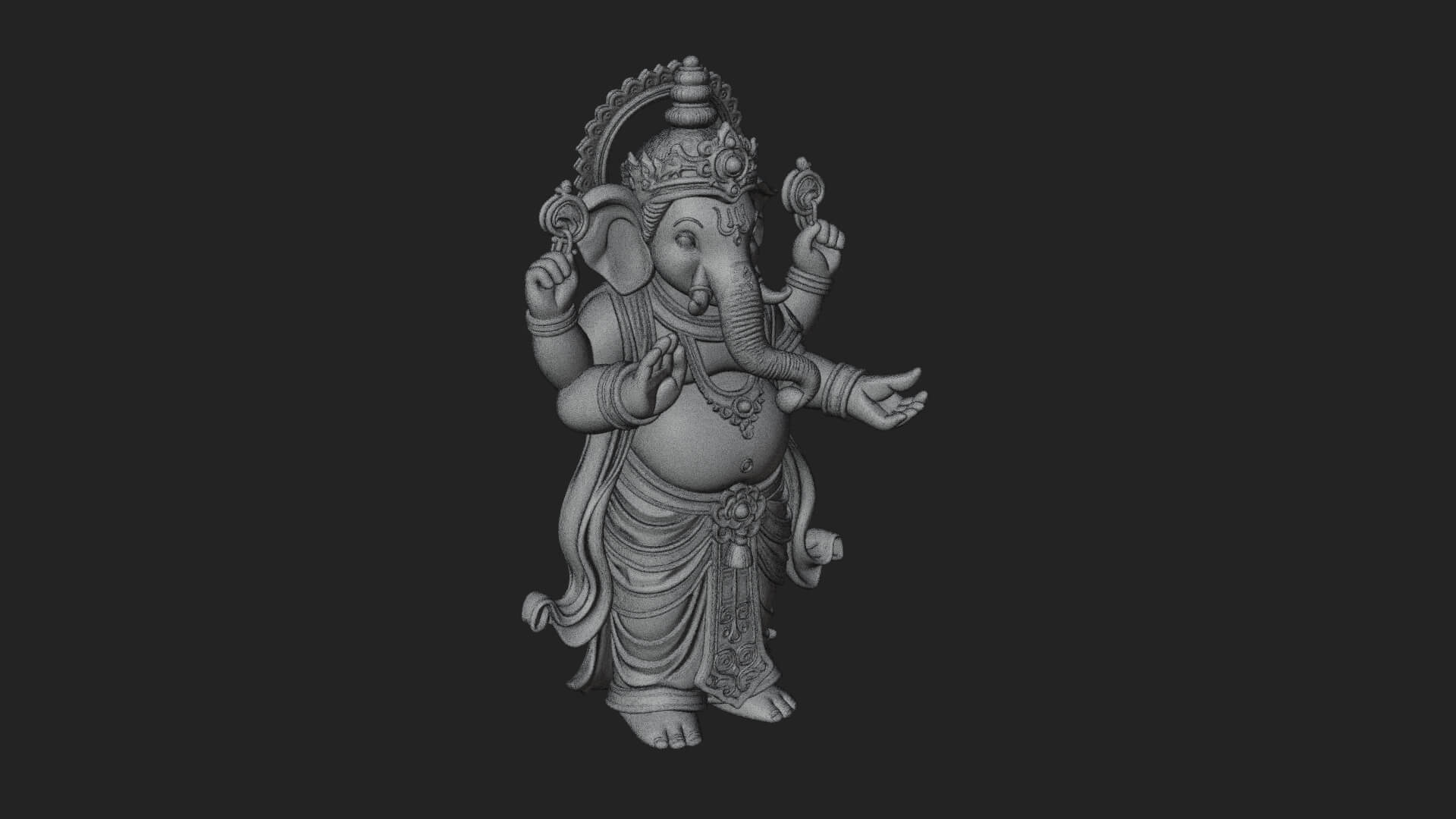 Ganesha Statue Design 13 3D Print Model 3D Model