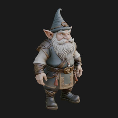 Garden Gnome Statue Design 2 3D Print Model