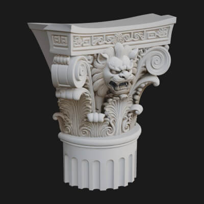 Gargoyle Column Capital Model Design 1 3D Print Model