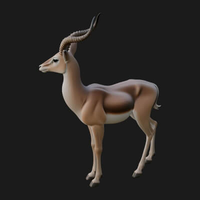 Gazelle Statue Design 11 3D Print Model