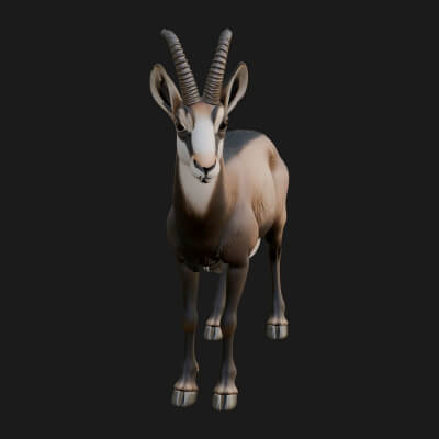 Gazelle Statue Design 12 3D Print Model