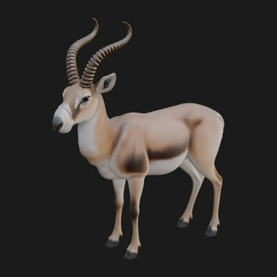 Gazelle Statue Design 14 3D Print Model