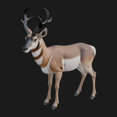 Gazelle Statue Design 16 3D Print Model