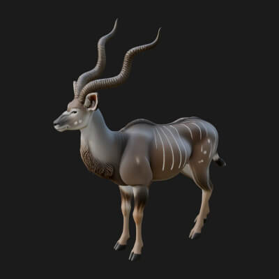 Gazelle Statue Design 17 3D Print Model