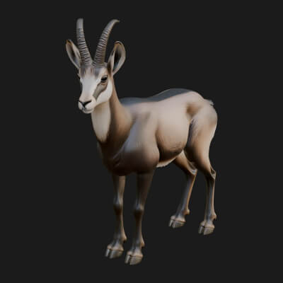 Gazelle Statue Design 18 3D Print Model