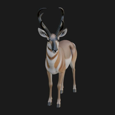 Gazelle Statue Design 19 3D Print Model