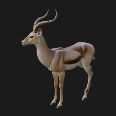 Gazelle Statue Design 2 3D Print Model