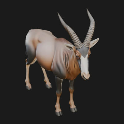 Gazelle Statue Design 20 3D Print Model