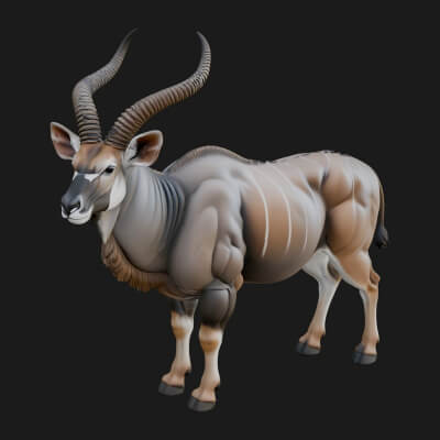 Gazelle Statue Design 21 3D Print Model