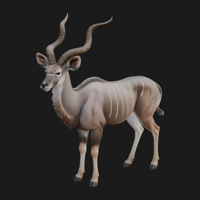 Gazelle Statue Design 22 3D Print Model