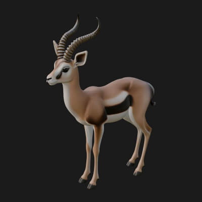 Gazelle Statue Design 23 3D Print Model
