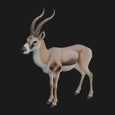 Gazelle Statue Design 24 3D Print Model