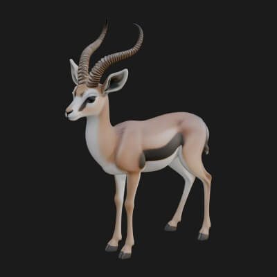 Gazelle Statue Design 25 3D Print Model
