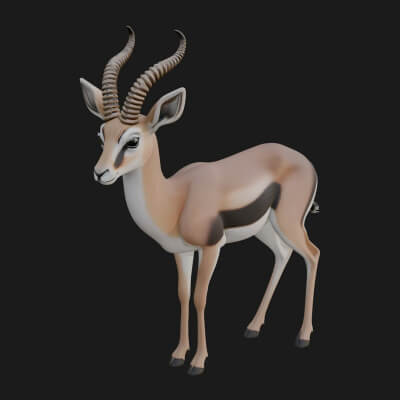 Gazelle Statue Design 27 3D Print Model