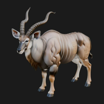 Gazelle Statue Design 28 3D Print Model