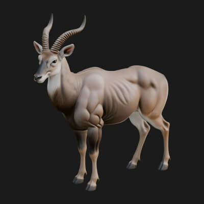 Gazelle Statue Design 29 3D Print Model