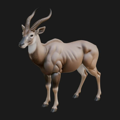 Gazelle Statue Design 3 3D Print Model
