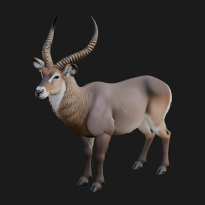 Gazelle Statue Design 30 3D Print Model