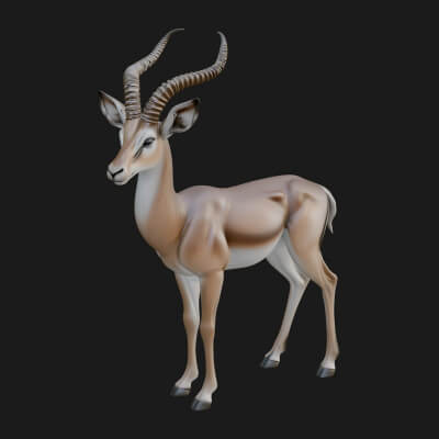 Gazelle Statue Design 32 3D Print Model