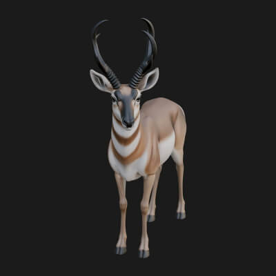 Gazelle Statue Design 33 3D Print Model