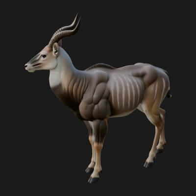 Gazelle Statue Design 34 3D Print Model