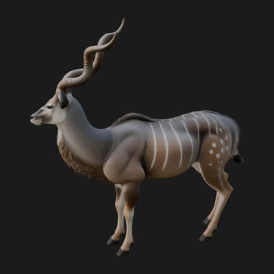 Gazelle Statue Design 35 3D Print Model