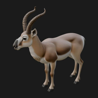 Gazelle Statue Design 39 3D Print Model